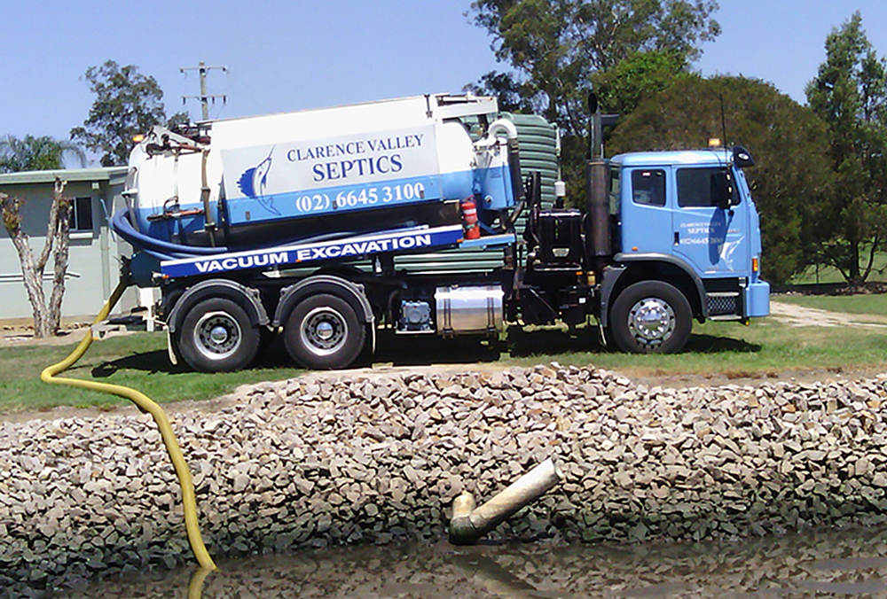 A Clarence Valley Septics Waste Collection And Removal Vehicle