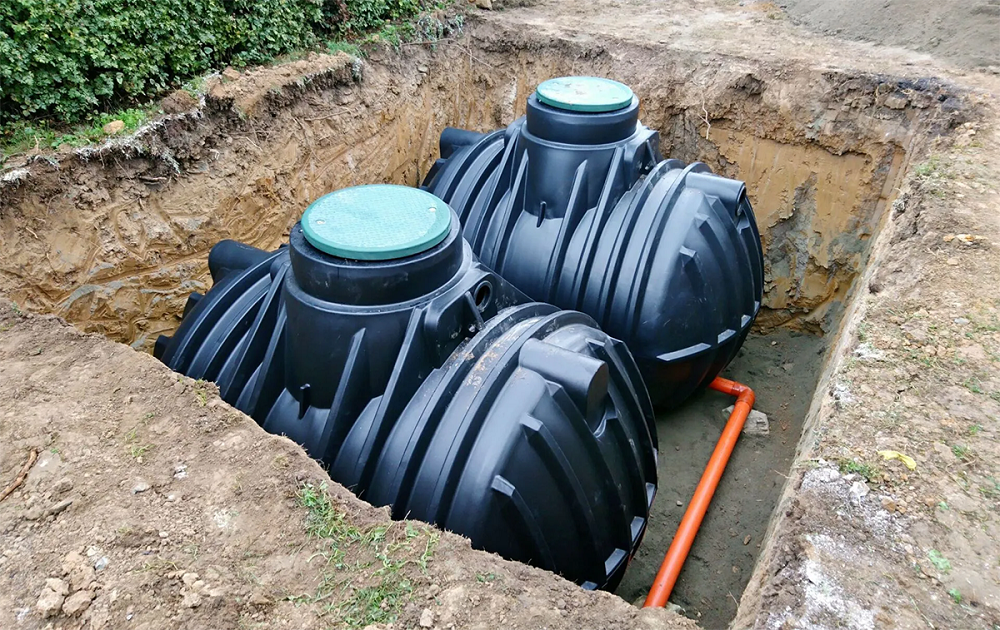 Two Septic Tanks In The Ground